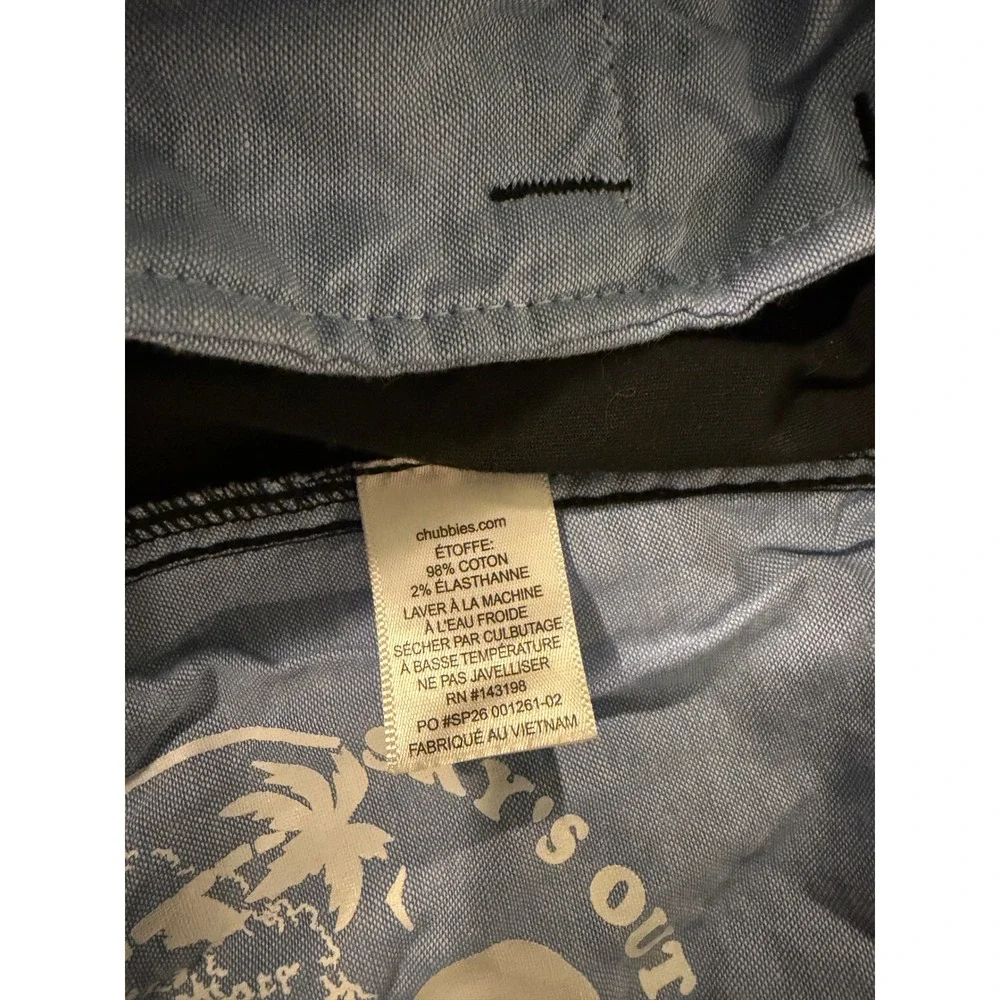 Chubbies Originals Mens Black Stretch Twill Shorts 5.5 Inch Inseam XL 36 Waist